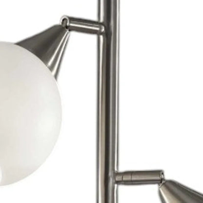 Modern Silver Floor Lamp with Dome Shade