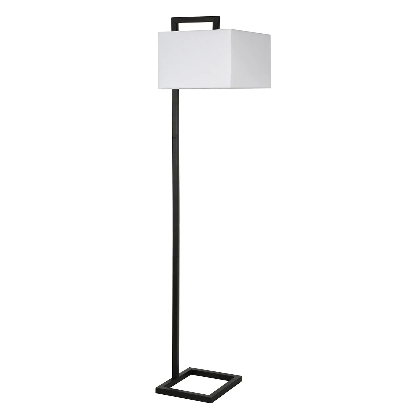 Black Floor Lamp White Frosted Glass Shade