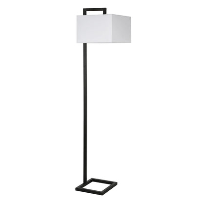 Black Floor Lamp White Frosted Glass Shade