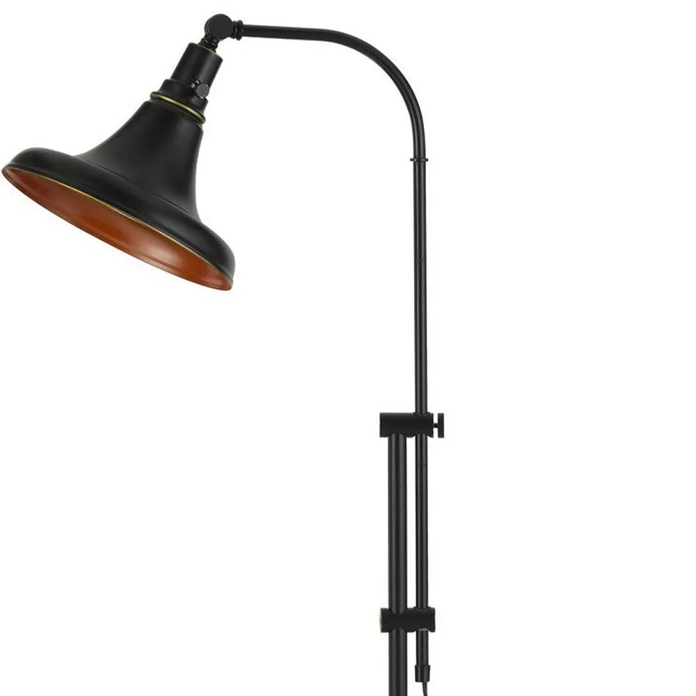 Luxury Adjustable Floor Lamp with Bronze Metal Dome Shade