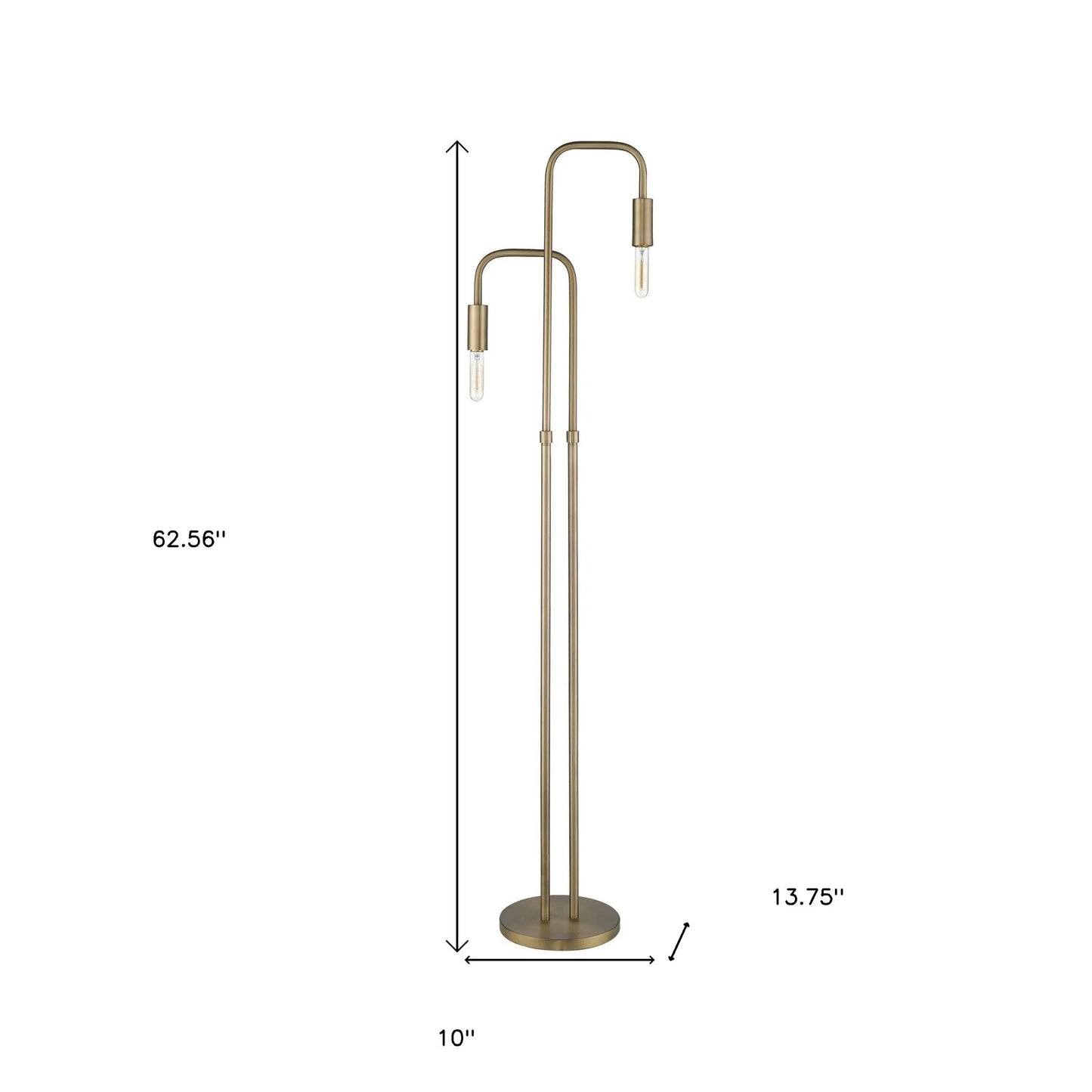 Two-Light Torchiere Floor Lamp with Metal Shade