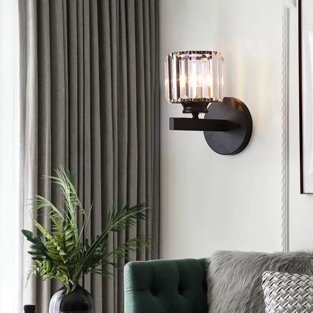 Crystal Sconce Iron Art Wall Lamp