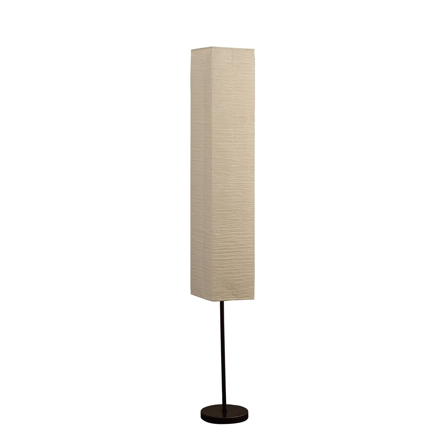 Industrial Black LED Floor Lamp with Paper Shade