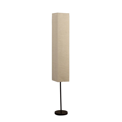 Industrial Black LED Floor Lamp with Paper Shade