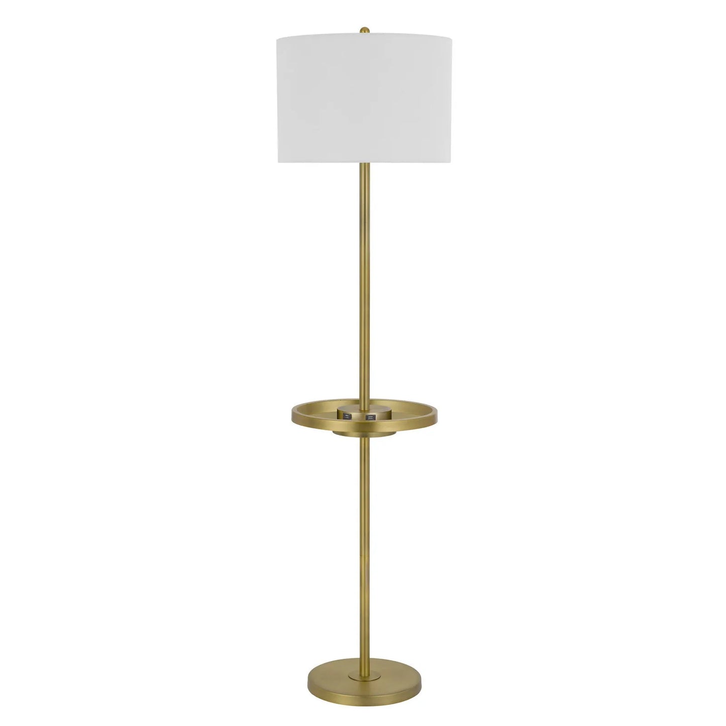 Modern Nickel Tray Table Floor Lamp