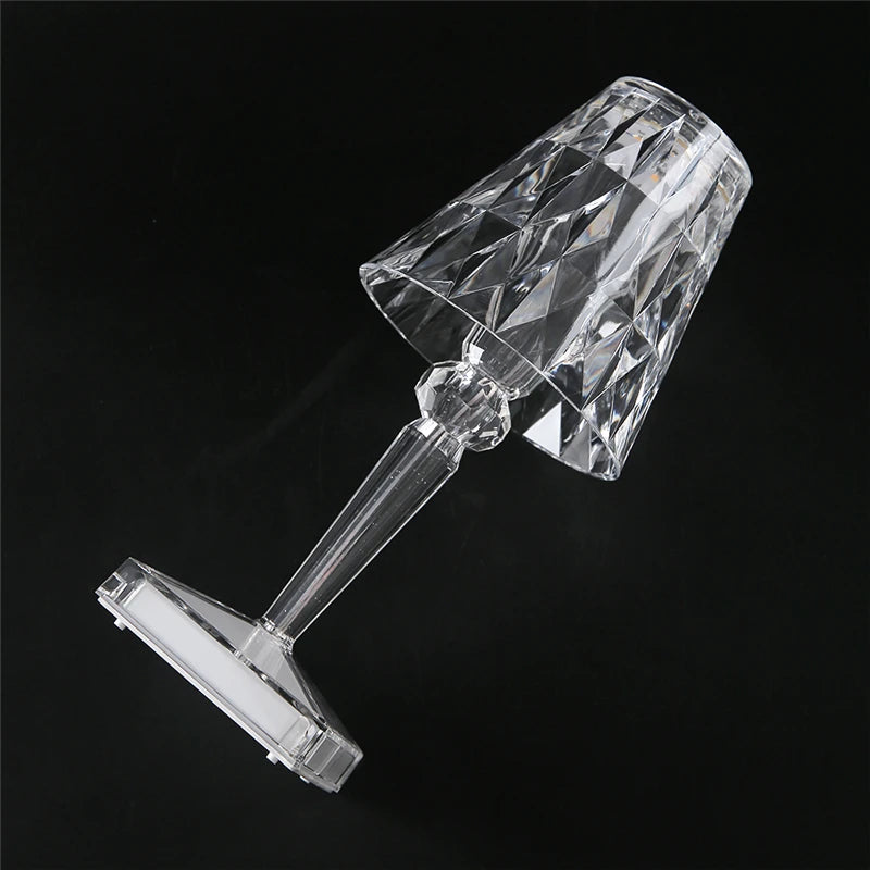 Diamond Glow: USB Rechargeable Touch Table Lamp