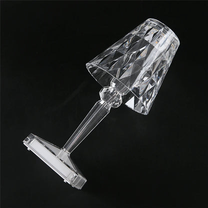 Diamond Glow: USB Rechargeable Touch Table Lamp
