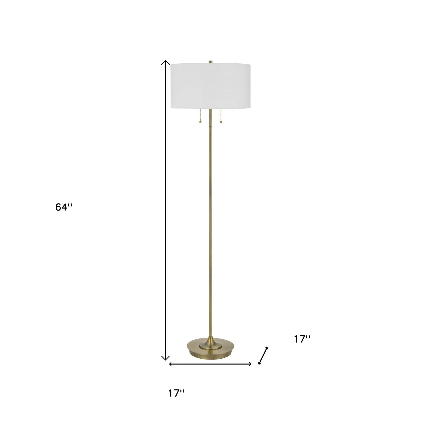 Luxury Two-Light Brass Floor Lamp