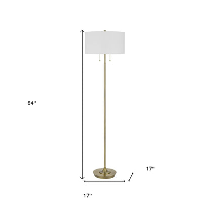 Luxury Two-Light Brass Floor Lamp
