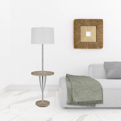 Chrome Tray Table Floor Lamp