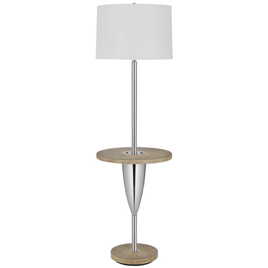 Chrome Tray Table Floor Lamp