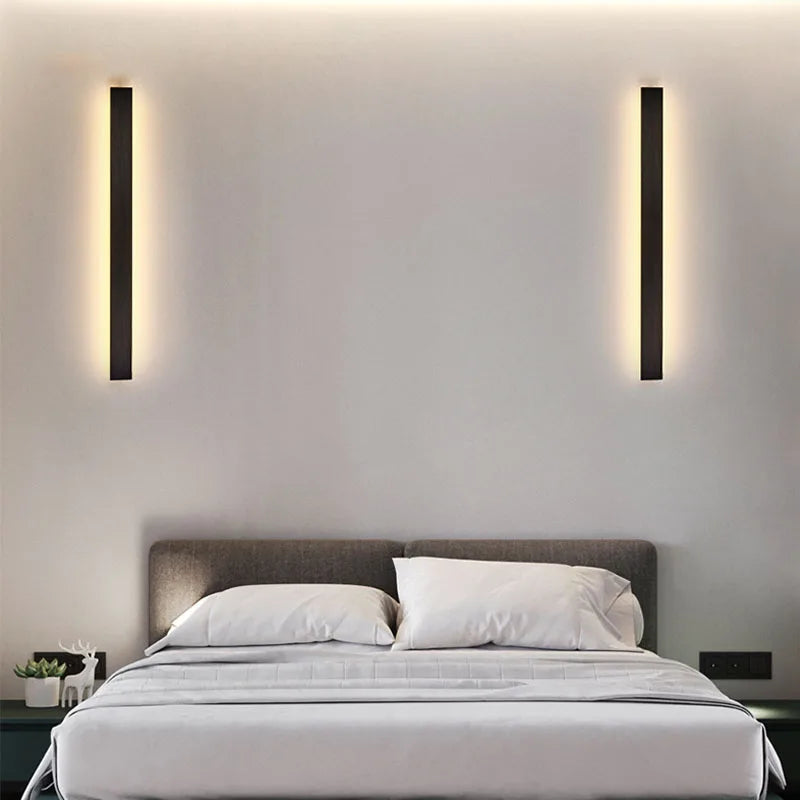 Gold Modern Long Wall Sconce for Bedroom & Hallway