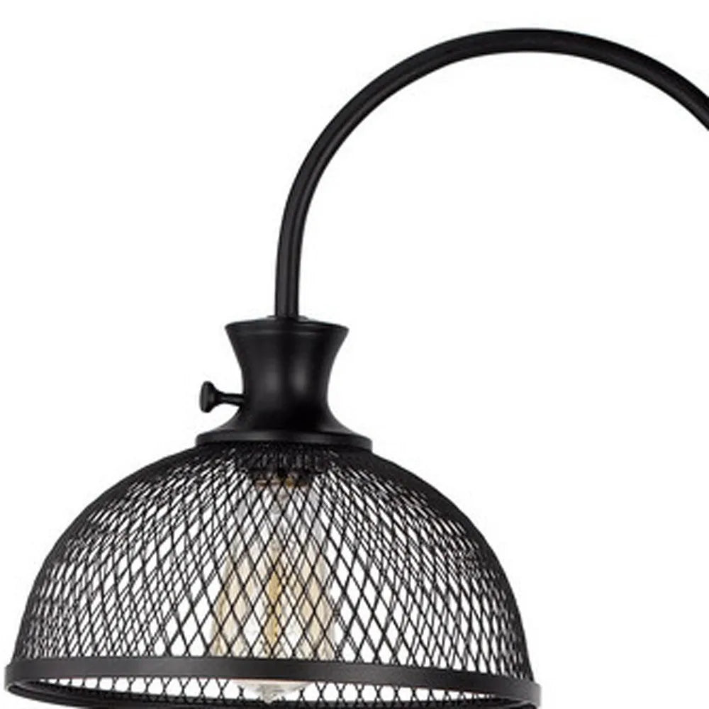 Traditional Black Floor Lamp with Dome Shade