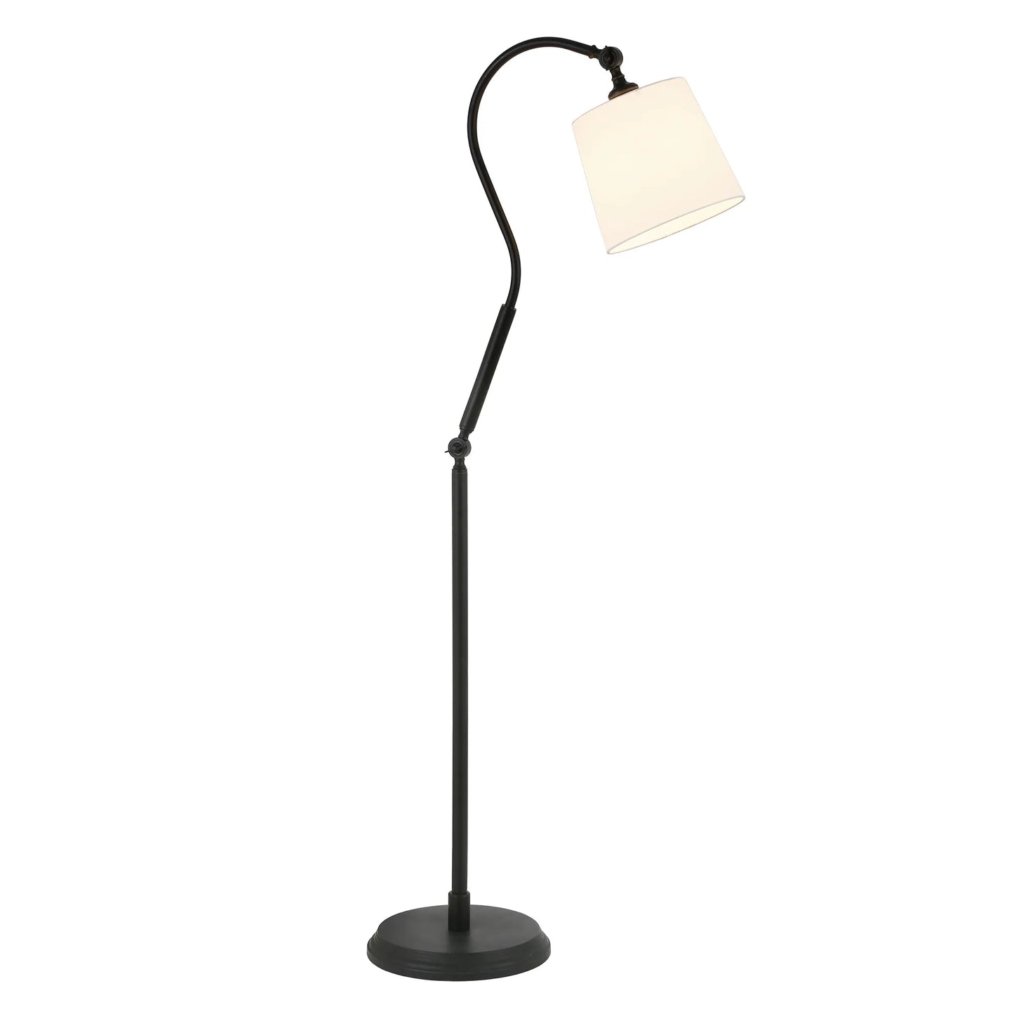 Luxury Black Arched Floor Lamp with Frosted Shade