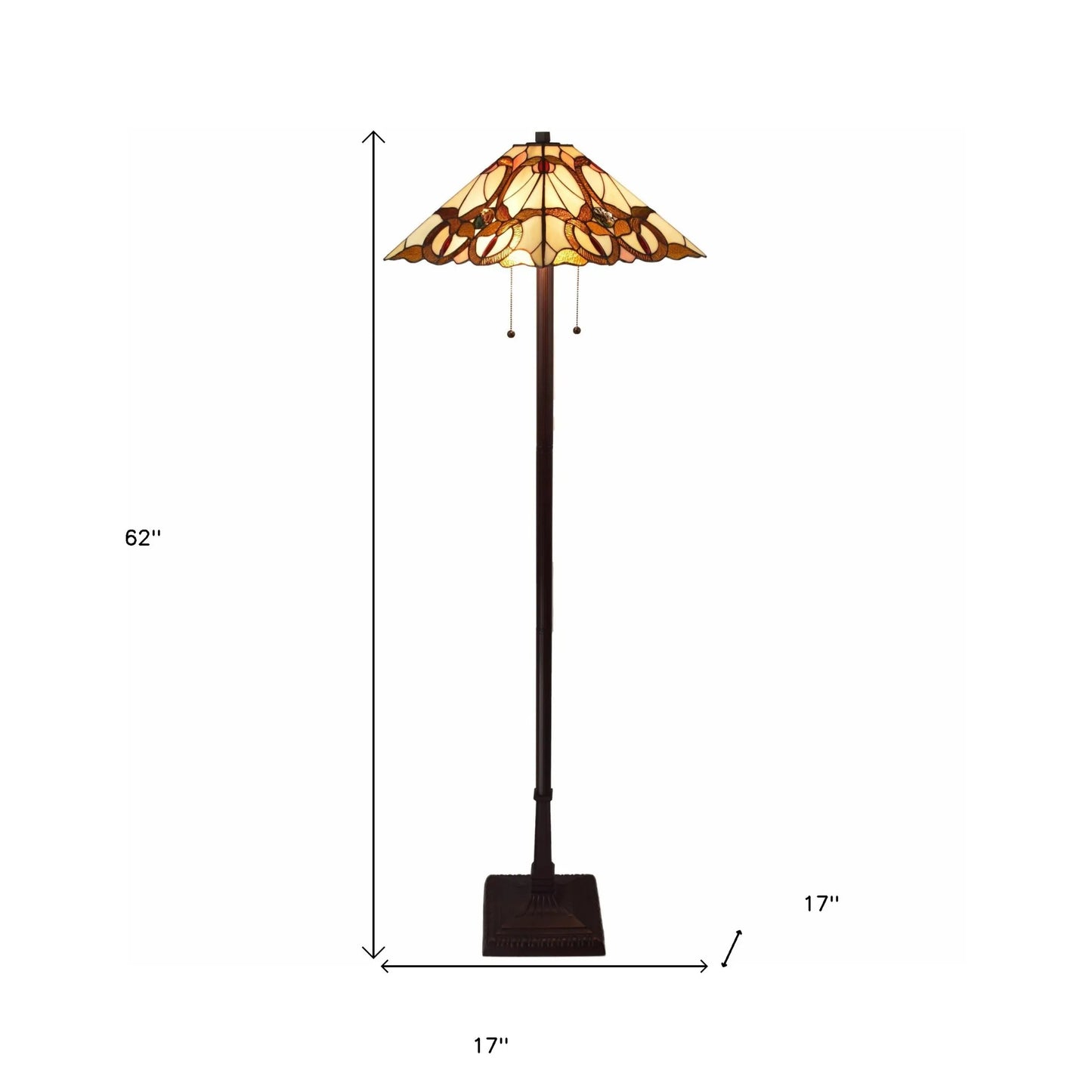 Dragonfly Glass Torchiere Floor Lamp