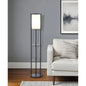 Black Column Floor Lamp with Cylinder Shade