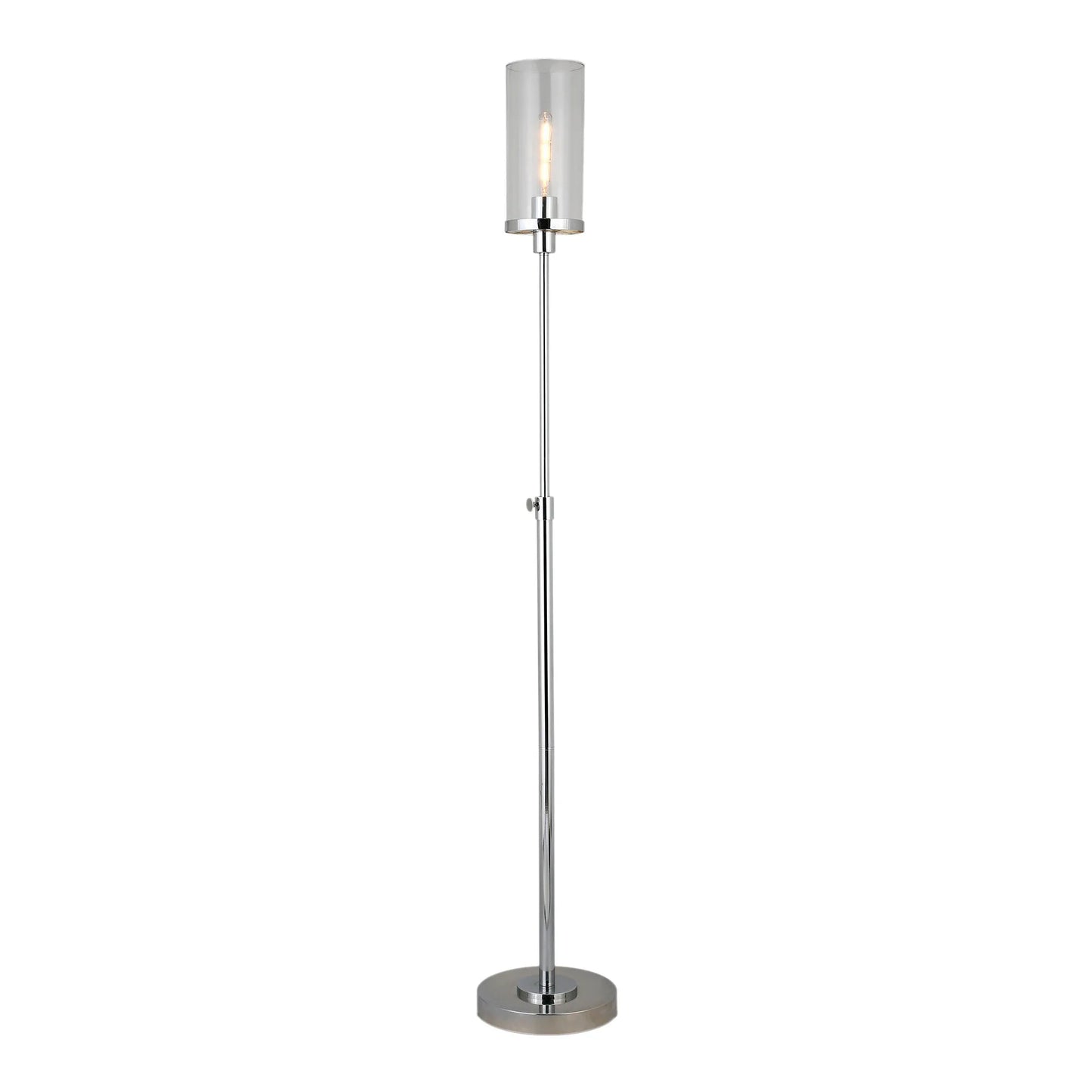 Contemporary Nickel Torchiere Floor Lamp