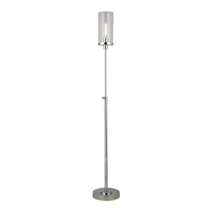 Contemporary Nickel Torchiere Floor Lamp