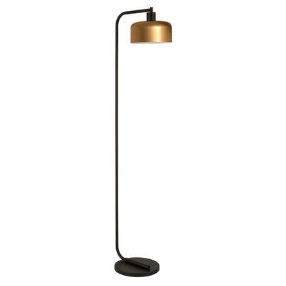 Black Arched Floor Lamp with Bell Shade