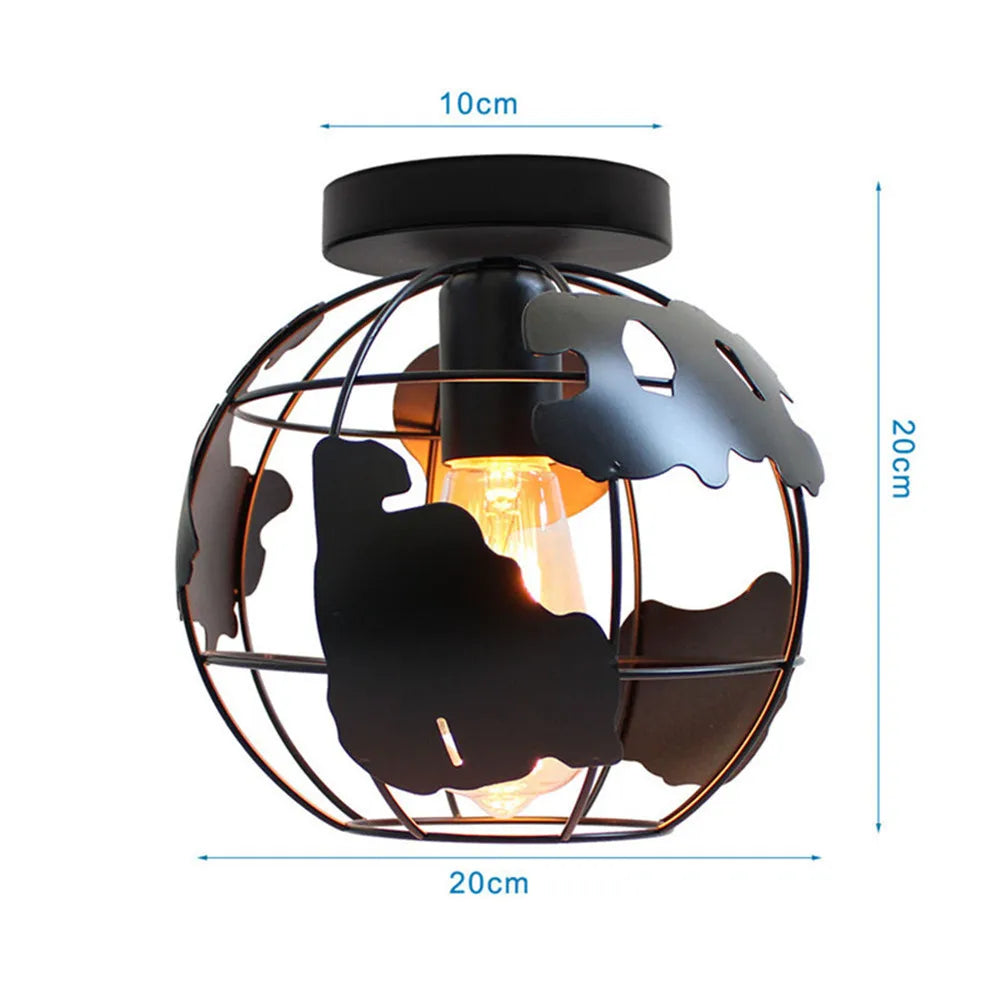 Retro Metal Semi-Flush Ceiling Light Fixture