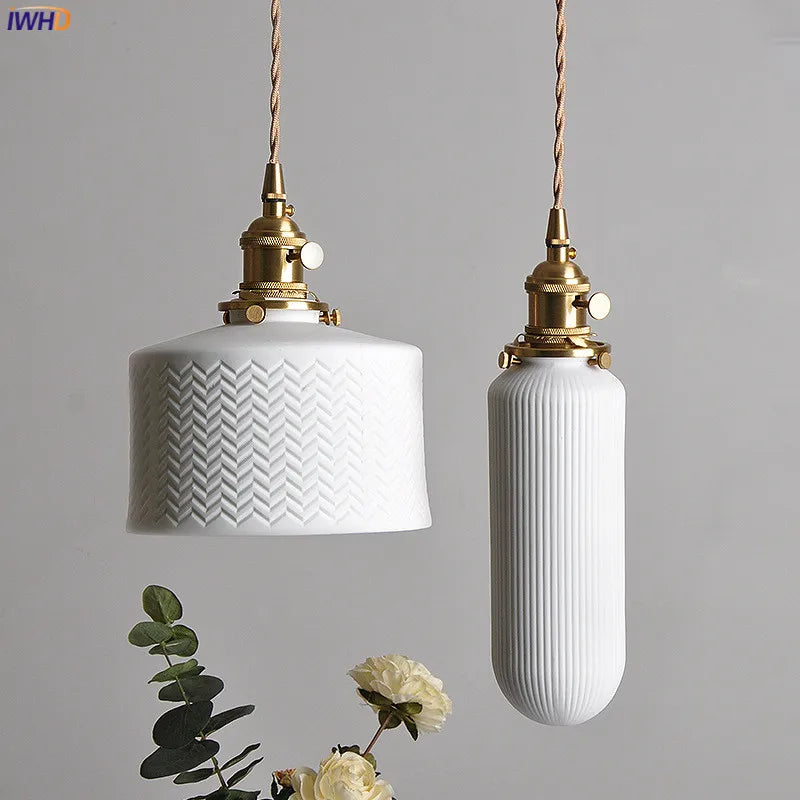 IWHD Nordic White Ceramic Pendant Light