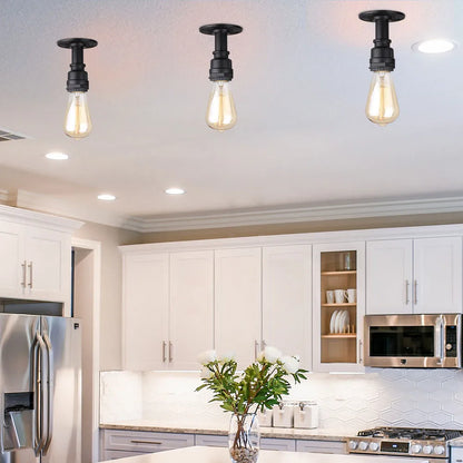 Retro Metal Semi-Flush Ceiling Light Fixture