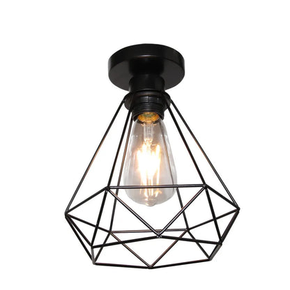 Retro Metal Semi-Flush Ceiling Light Fixture
