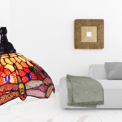 Two-Light Beige Drum Floor Lamp