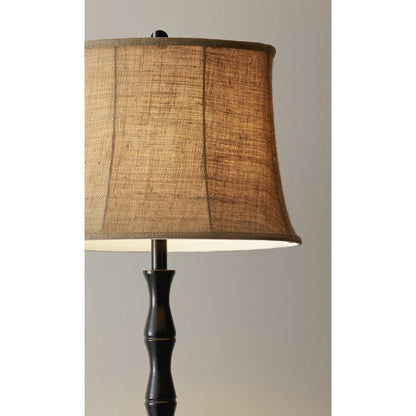 Modern Floor Lamp with Burlap Shade