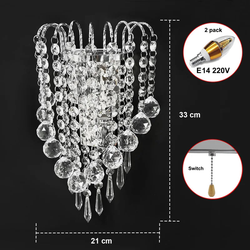 Mirror Crystal LED Wall Lights