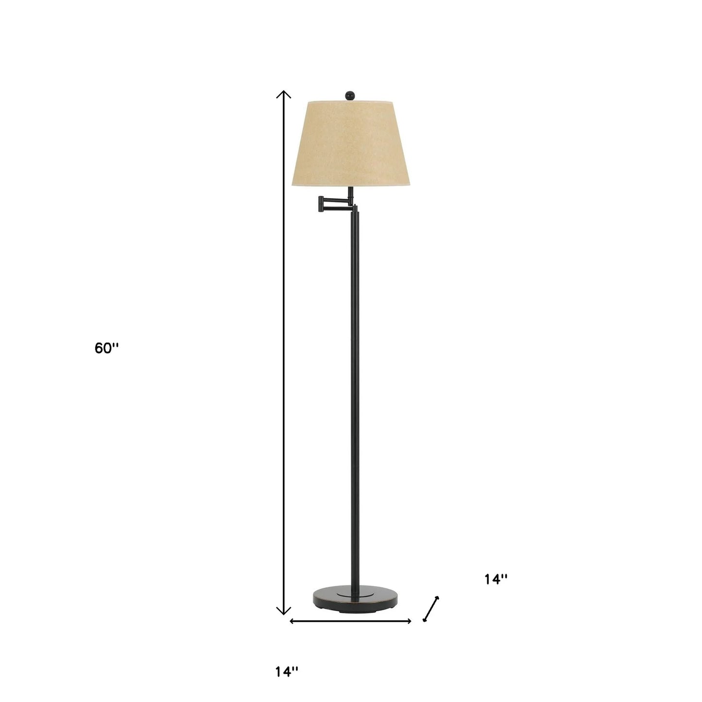 Bronze Swing Arm LED Floor Lamp