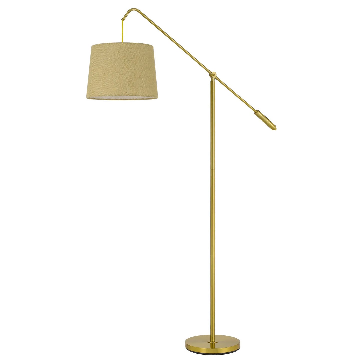 Antiqued Brass Drum Shade Floor Lamp