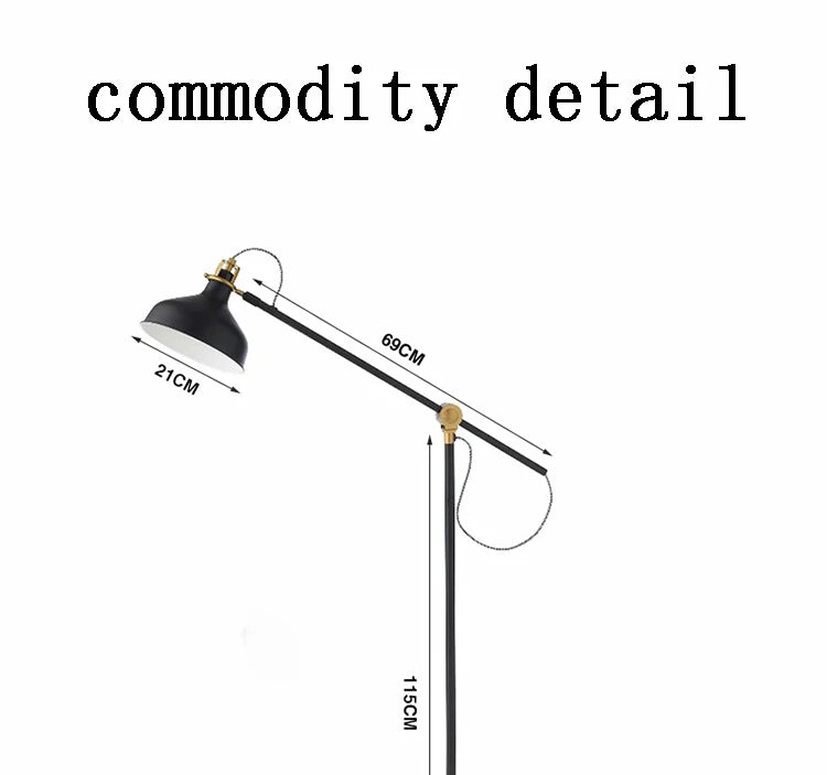 Rocker Vertical Floor Lamp Modern Long Arm Floor Lights