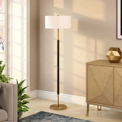 HMS 61 Contemporary Gold White Two-Light LED Floor Lamp