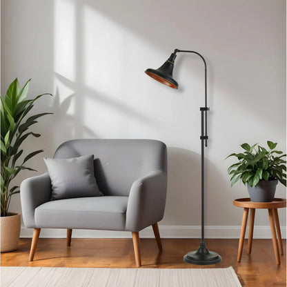 Luxury Adjustable Floor Lamp with Bronze Metal Dome Shade