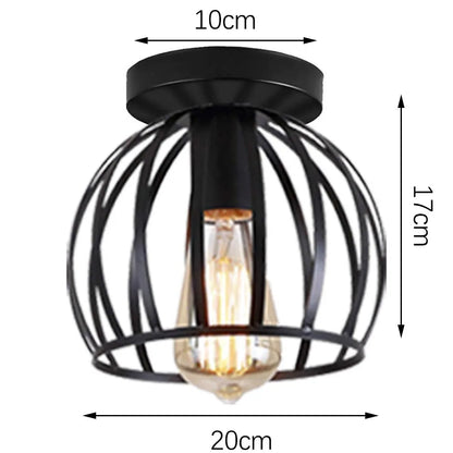 Retro Metal Semi-Flush Ceiling Light Fixture