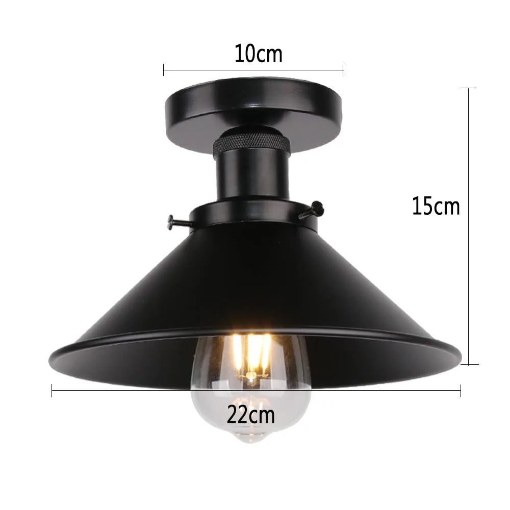 Retro Metal Semi-Flush Ceiling Light Fixture