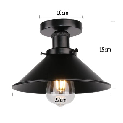 Retro Metal Semi-Flush Ceiling Light Fixture