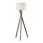 Wood Tripod Floor Lamp with Linen Shade