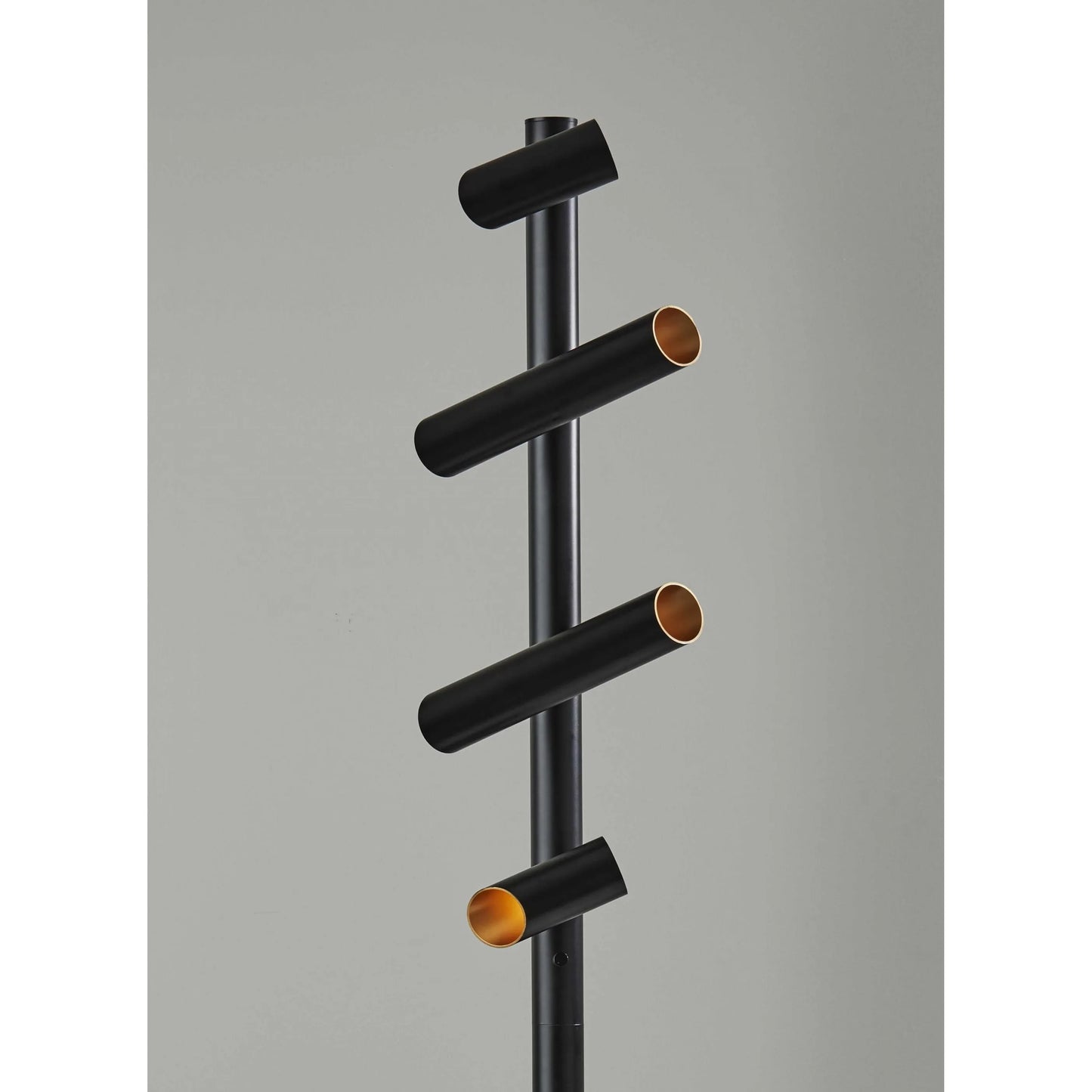 Modern Black Tree Floor Lamp with Cylinder Shades
