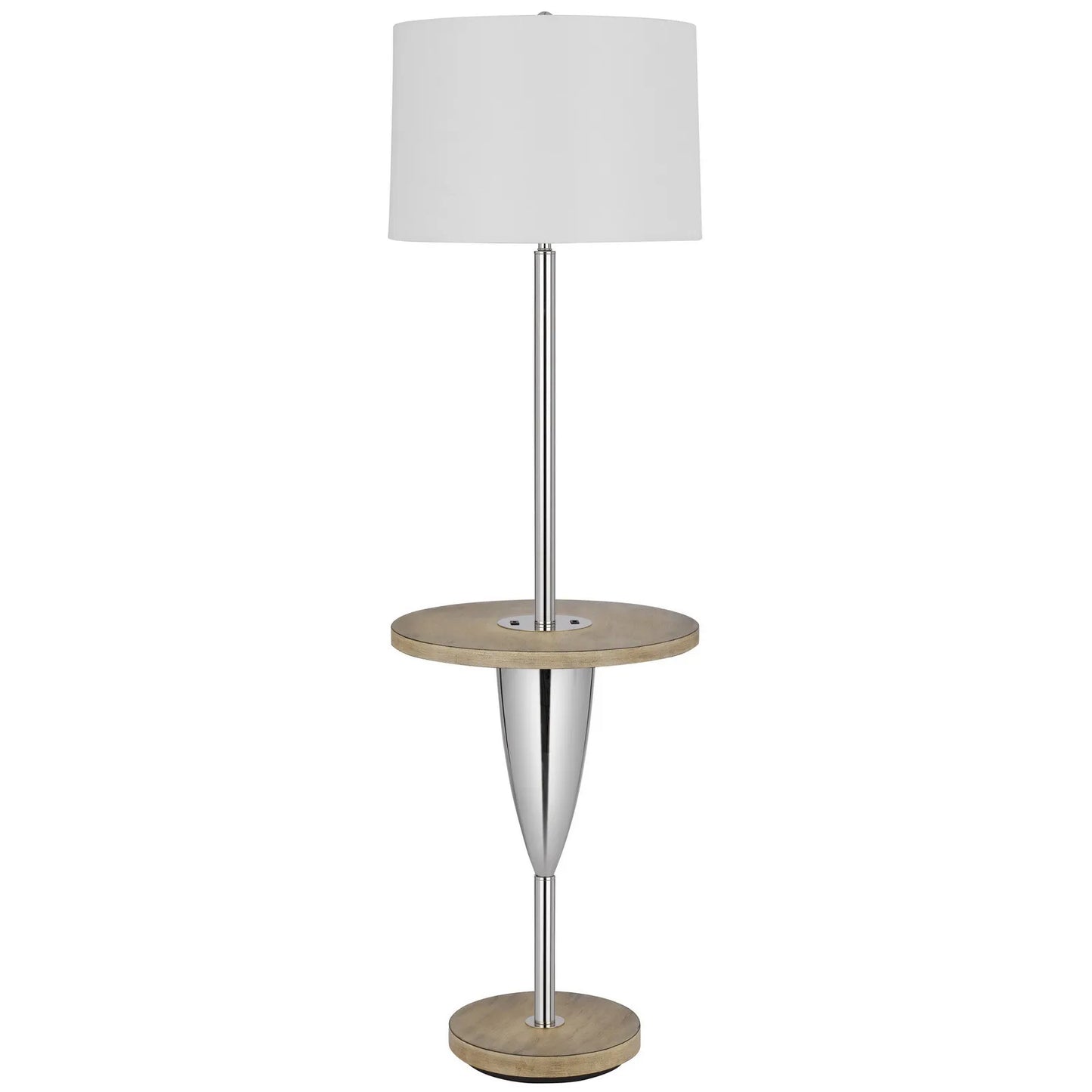 Chrome Tray Table Floor Lamp