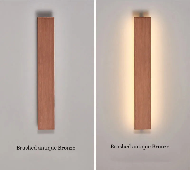 Gold Modern Long Wall Sconce for Bedroom & Hallway