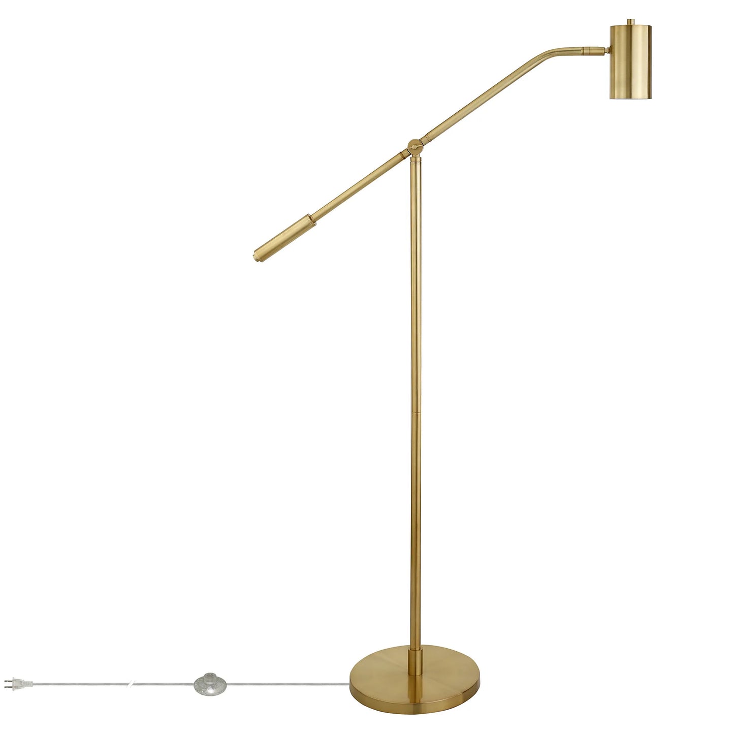 Contemporary Brass Swing Arm Floor Lamp