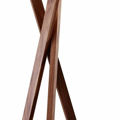 Wood Tripod Floor Lamp with Linen Shade