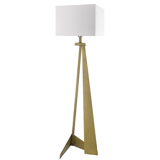 Modern Floor Lamp with Burlap Shade