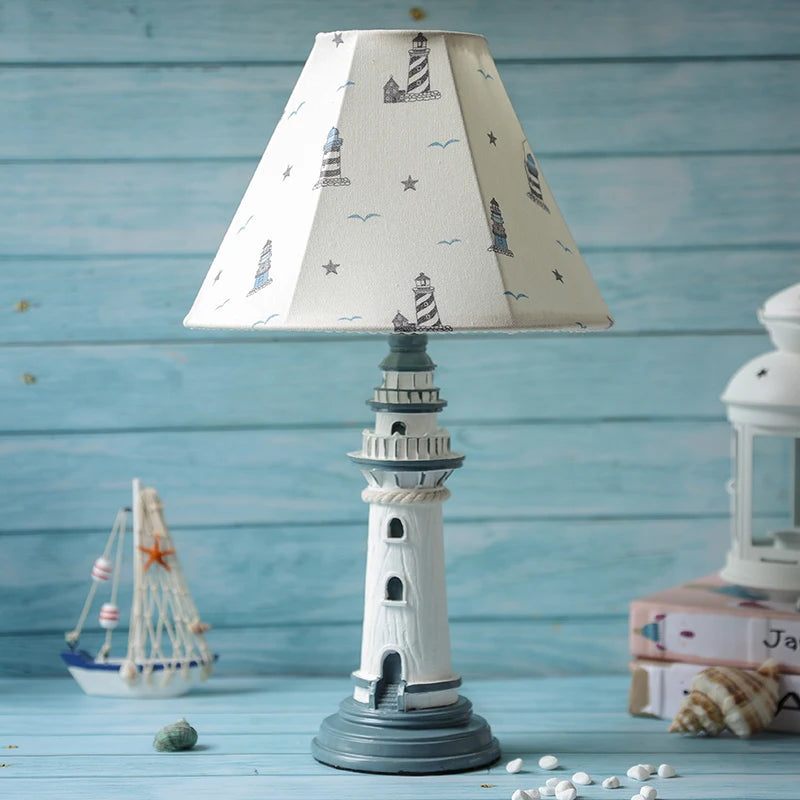 Mediterranean Lighthouse Resin Table Lamp