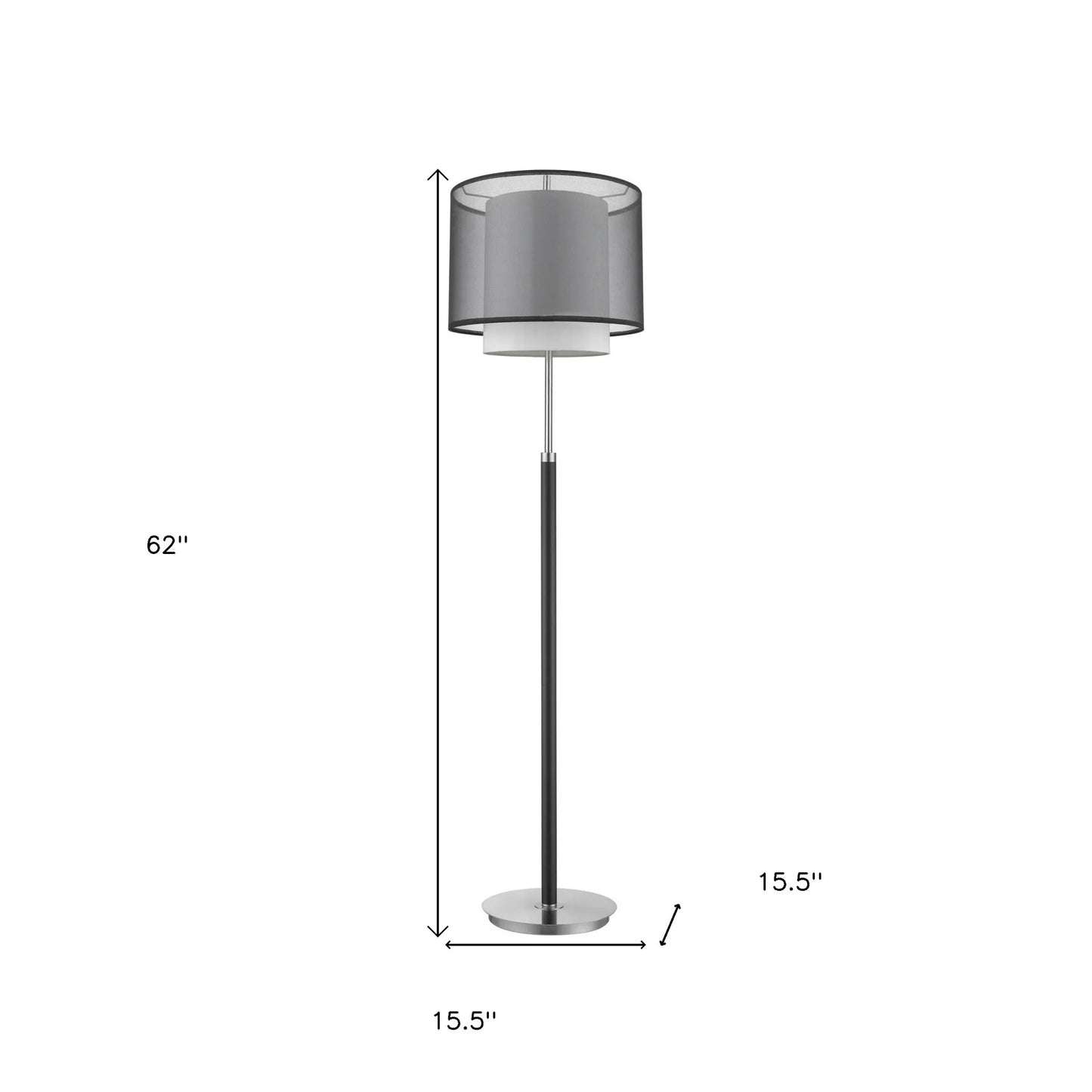 Black Transparent Globe Floor Lamp