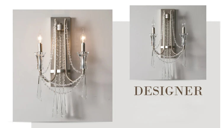 Nordic Crystal Wall Sconce - Modern Elegance