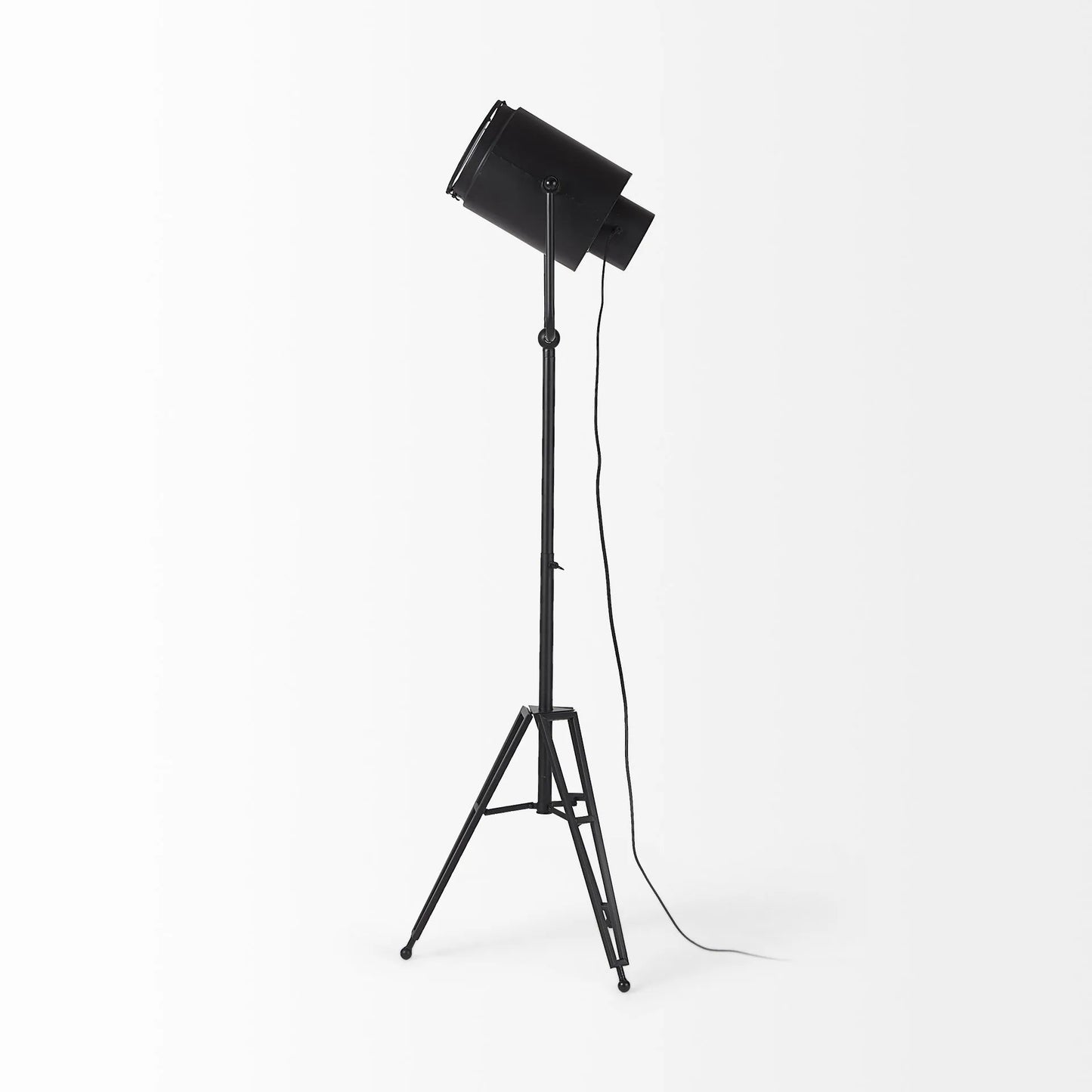 Black LED Floor Lamp with Metal Shade