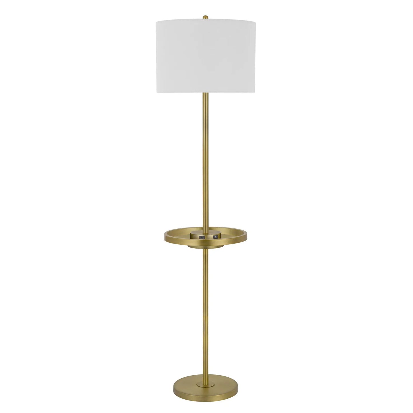 Modern Nickel Tray Table Floor Lamp